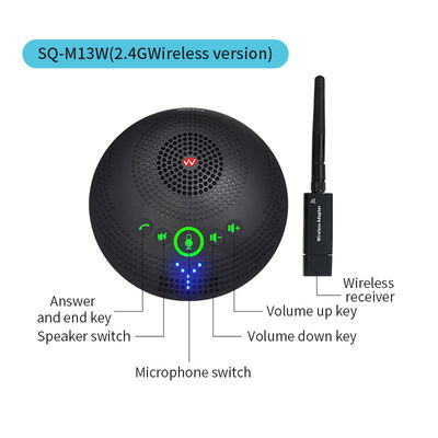 プロ会議マイク SQ-M13W 2.4G 無線全方向マイク,360度ピックアップ,高画質オーディオ,ノイズ削減
